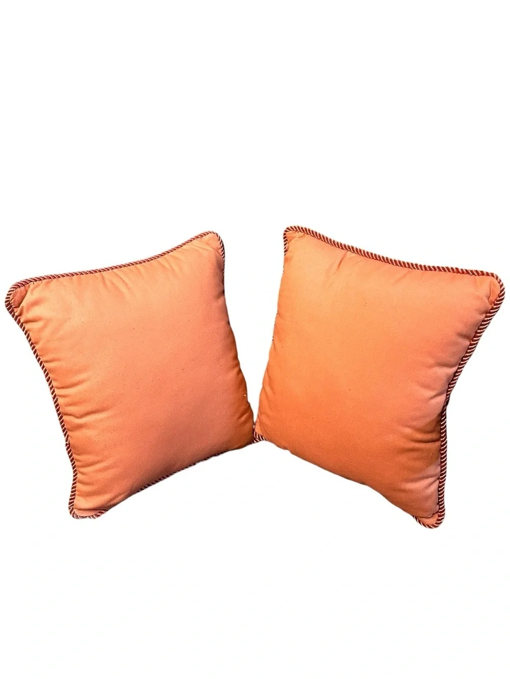 Christmas Pillow Santa Tapestry Corded Pink Back Riverdale Made USA Set Of 2